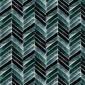 chevron painted-deep blue green-small