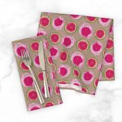 Sliced Watermelon Radishes on Linen Background