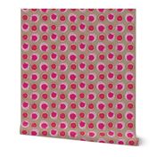 Sliced Watermelon Radishes on Linen Background