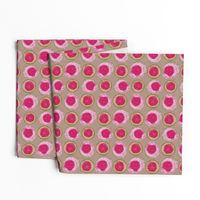 Sliced Watermelon Radishes on Linen Background