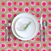 Sliced Watermelon Radishes on Linen Background