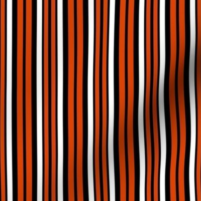 Orange Black and White Vertical  Stripes