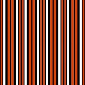 Orange Black and White Vertical  Stripes