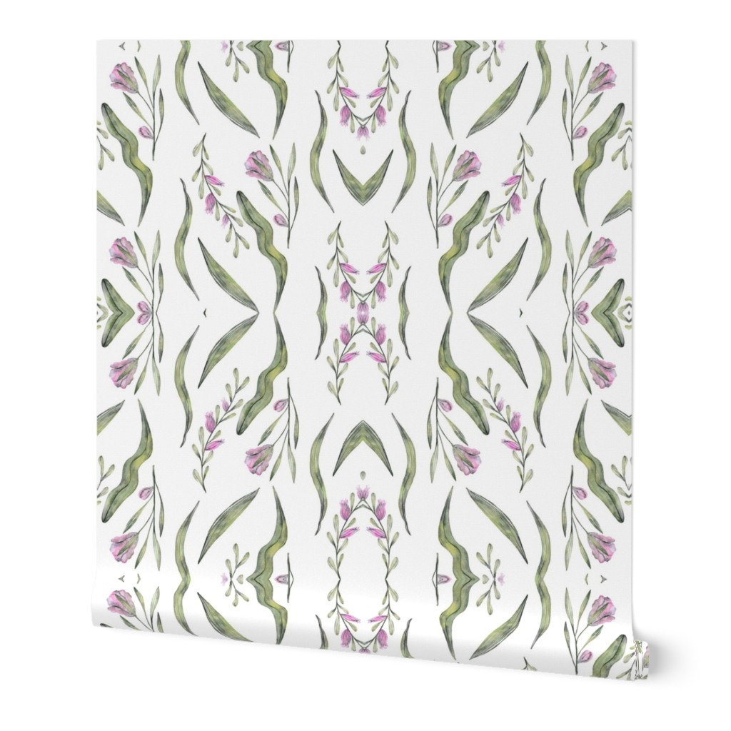 Purple Watercolor Wildflowers Pattern