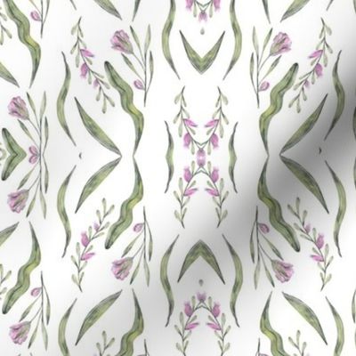 Purple Watercolor Wildflowers Pattern