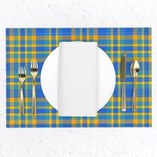 Blue Gold Yellow  Plaid