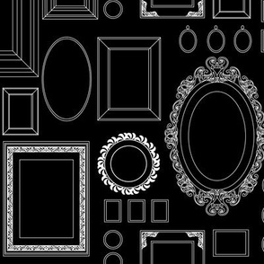 victorian picture frames - wallpaper - black