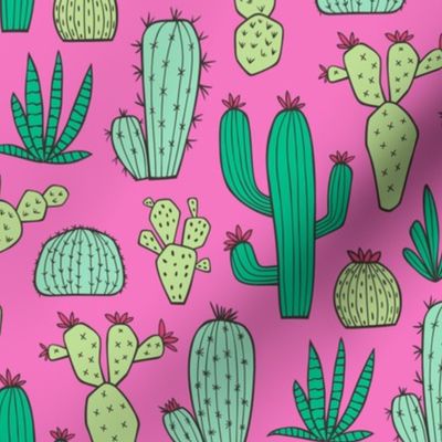 Cactus on Dark Pink