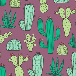 Cactus on Mauve