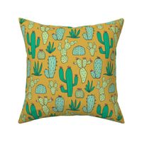 Cactus on Mustard Yellow