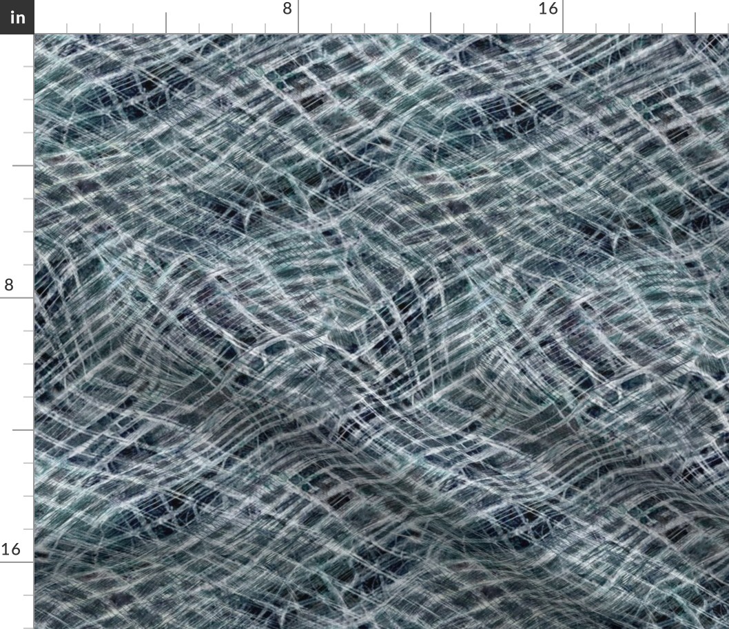 fishing net - teal white