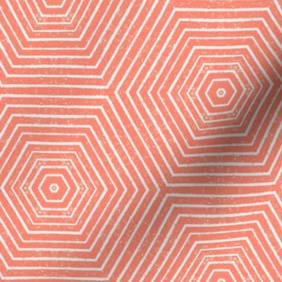 Concentric Hexagons M+M Coral by Friztin