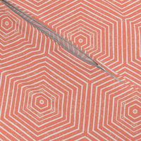 Concentric Hexagons M+M Coral by Friztin