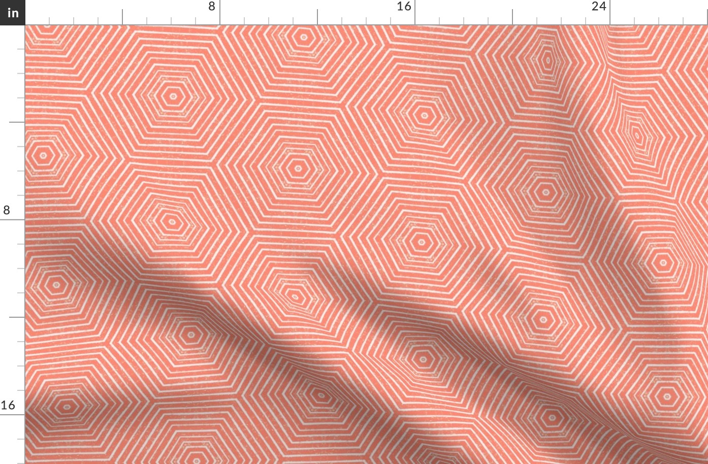 Concentric Hexagons M+M Coral by Friztin