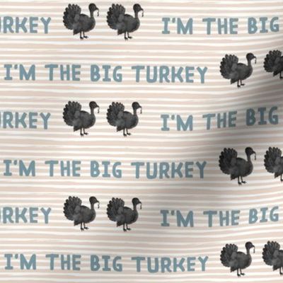 I'm the Big Turkey // Sand Tan Stripes // Gumbo Blue