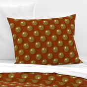 CSMC2 - Large - Speckled Golden Polka Dots on Rust