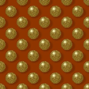 CSMC2 - Speckled Golden Polka Dots on Rusty Brown