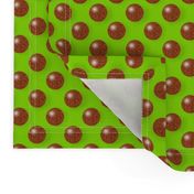 CSMC2 - Small - Sparkling Rusty Brown Polka Dots on Lime Green