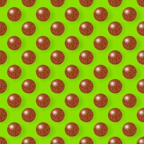 CSMC2 - Small - Sparkling Rusty Brown Polka Dots on Lime Green