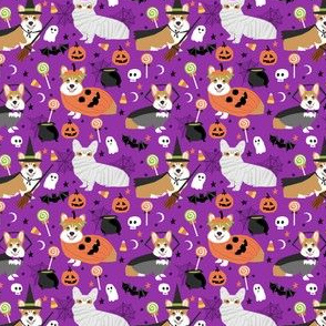 Corgi halloween costumes mummy vampire ghost just dog fabric purple