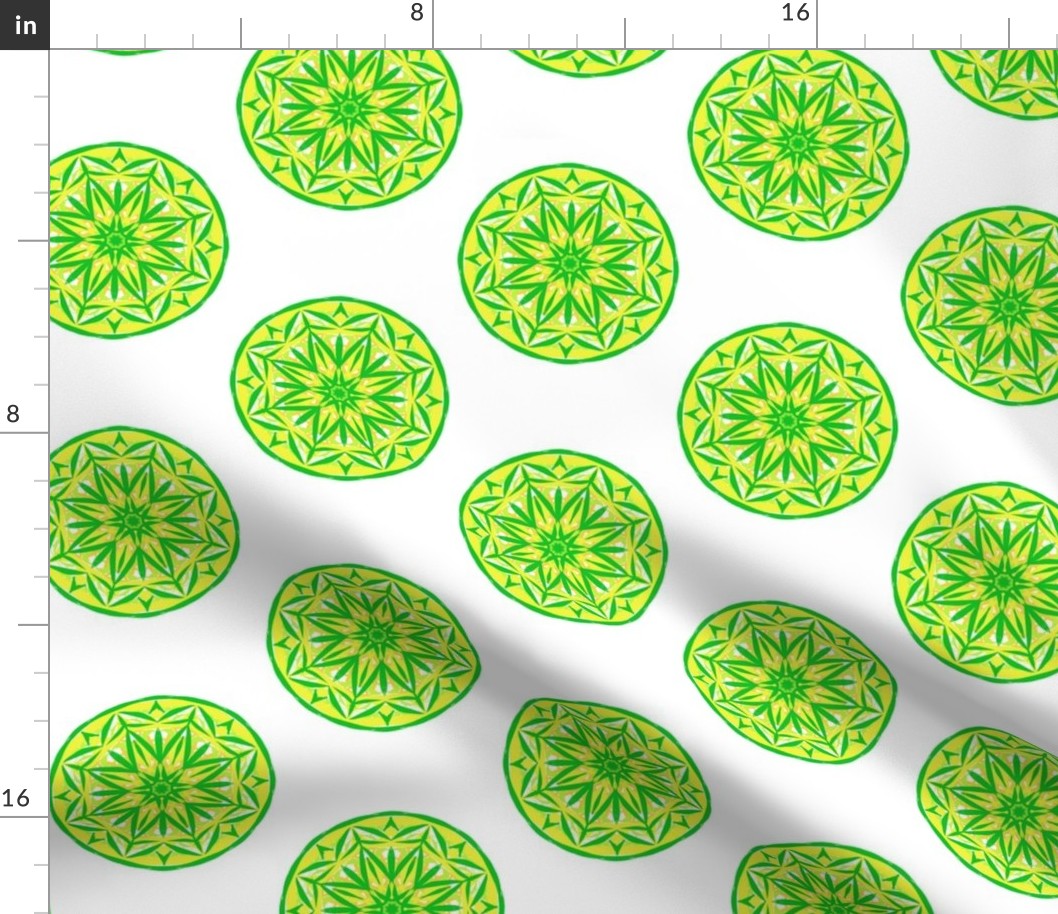 Sunray Spots of Lemon and Green - Large 