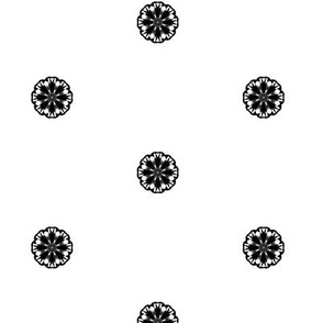 Black and White Button Spots on White - Small Scale