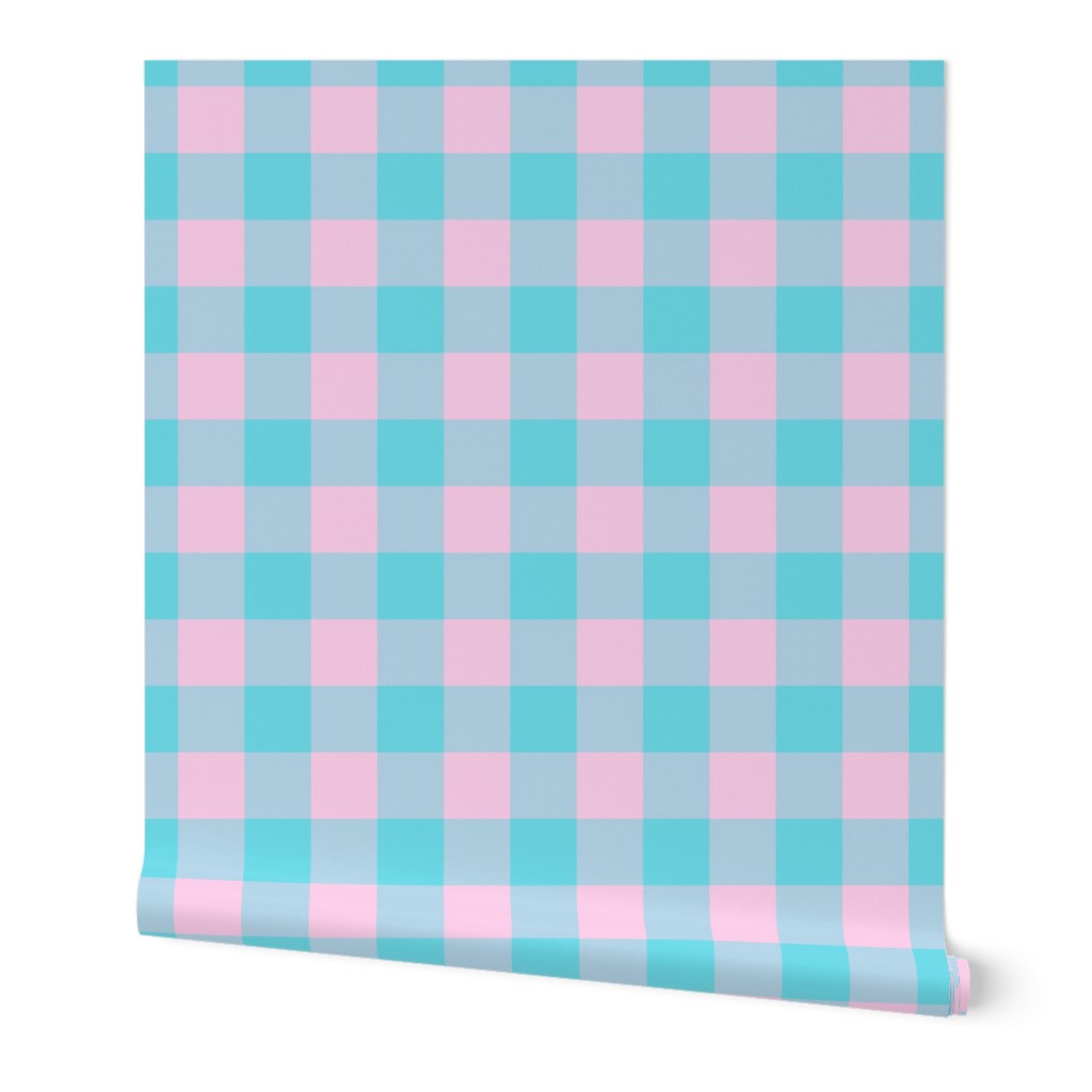 Buffalo Plaid // Cotton Candy (Turquoise & Blush)