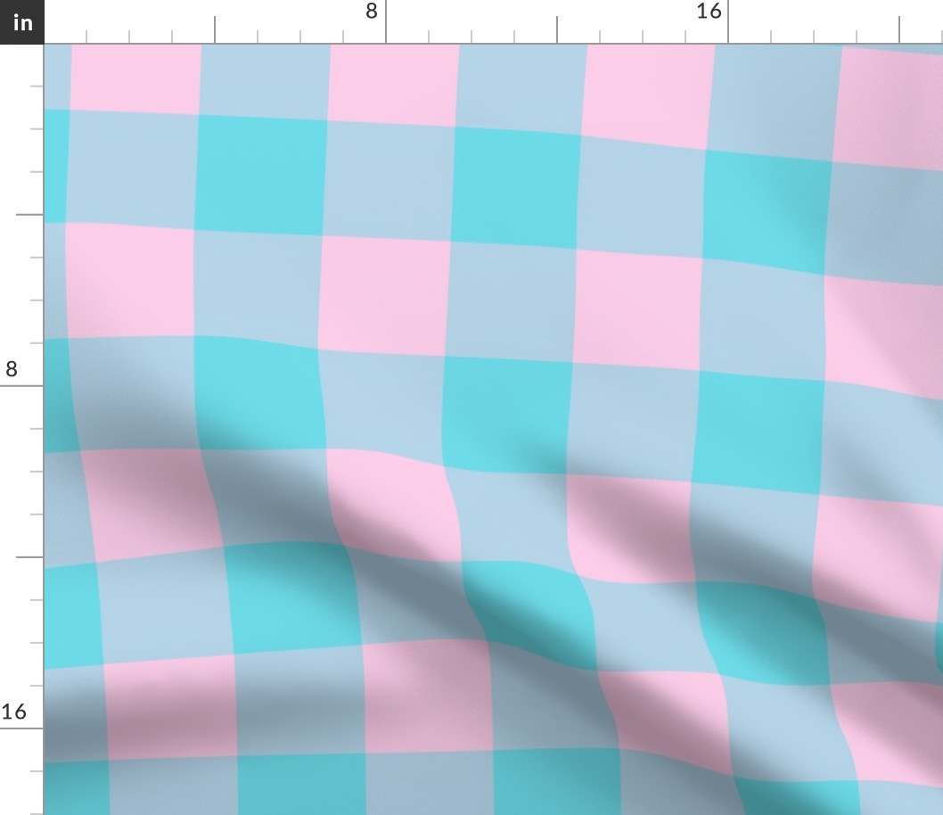 Buffalo Plaid // Cotton Candy (Turquoise & Blush)