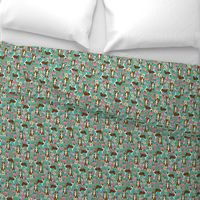 red border collie dog florals - floral dog, turquoise