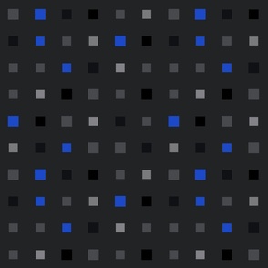 Tech Pixels playful electric blue black Fabric