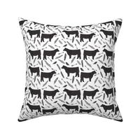 steer black and white feathers and arrows - cattle, cow, farm, cute boho design