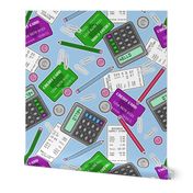 Accounting / Accountant Themed Pattern Blue