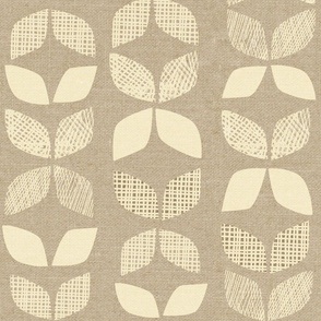 Mid Century Leaves {Grey}