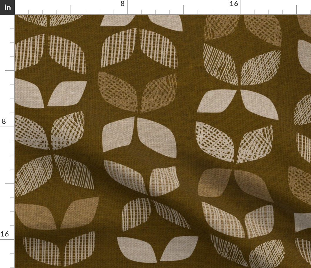 Mid Century Leaves {Brown}