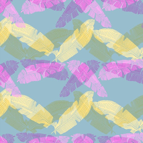 Banana leaves. Tropical colorful background.