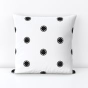 Black and White Button Spots on White - Large Scale