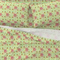 1960s hashtag daisy squares mint green