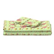 1960s hashtag daisy squares mint green