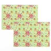 1960s hashtag daisy squares mint green