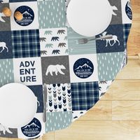 love you to the mountains and back -  wholecloth || navy and dusty blue C18BS