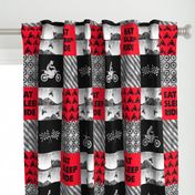 Motocross Patchwork - EAT SLEEP RIDE - red and black C18BS