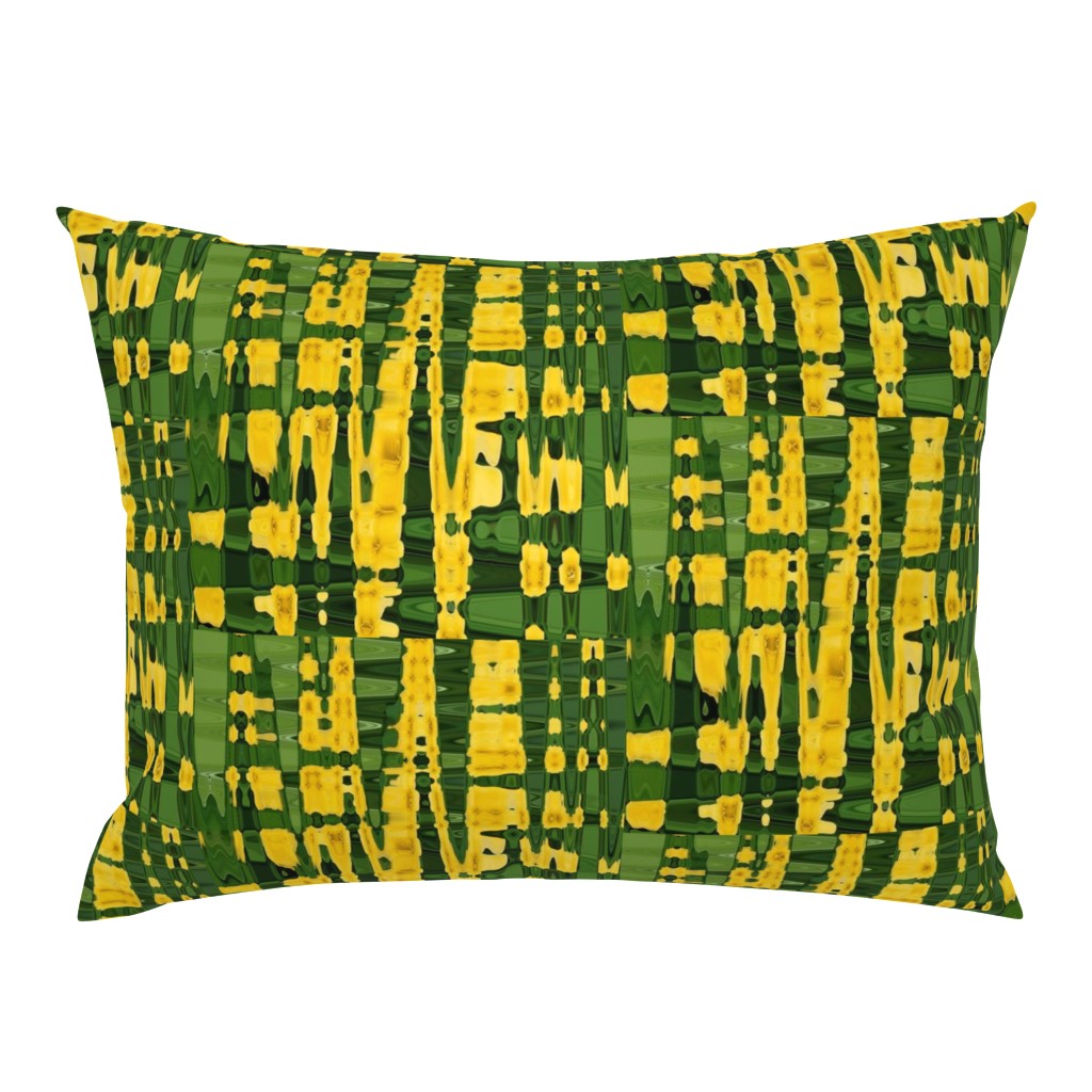 Yellow Gold and Green Abstract Jagged Edges