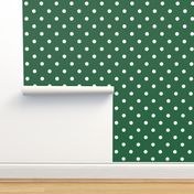 Polka dots white Emerald green