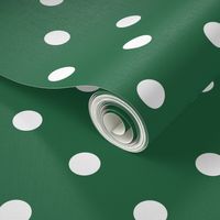 Polka dots white Emerald green