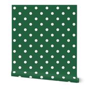 Polka dots white Emerald green