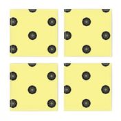 Dressy Black Button Spots on Buttery Yellow