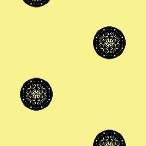 Dressy Black Button Spots on Buttery Yellow
