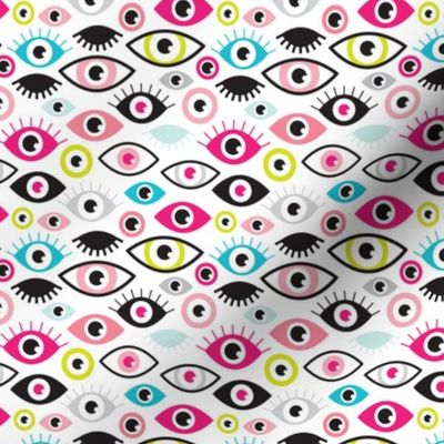 Beautiful eyes retro eye lash and love wink retro illustration pattern SMALL