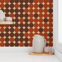 Mid-century modern circles copper brown Wallpaper