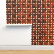 Mid-century modern circles copper brown Wallpaper